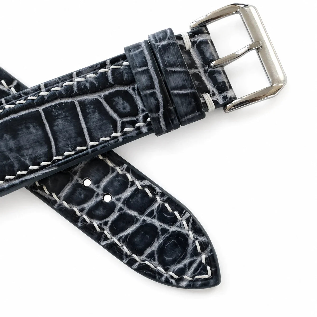 Patina Gray Alligator Leather Watch Strap