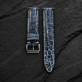 Patina Gray White Alligator Leather Watch Strap