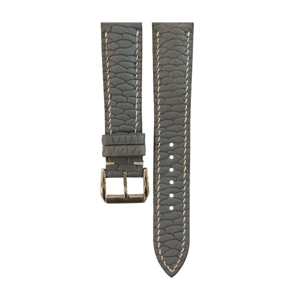 Patina Gray Beaver Tail Leather Watch Strap