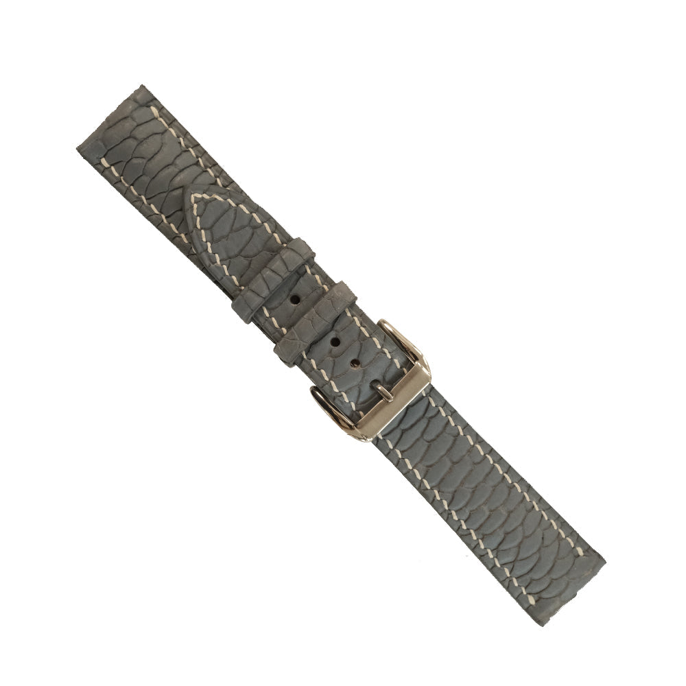 Patina Gray Beaver Tail Leather Watch Strap