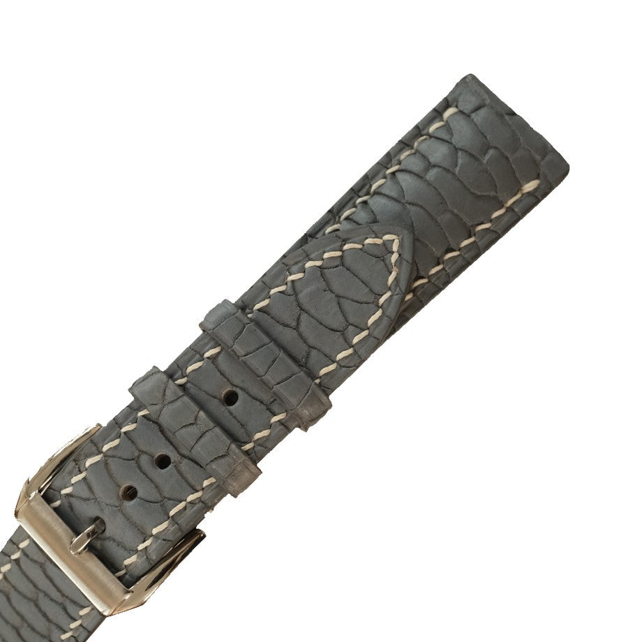 Patina Gray Beaver Tail Leather Watch Strap