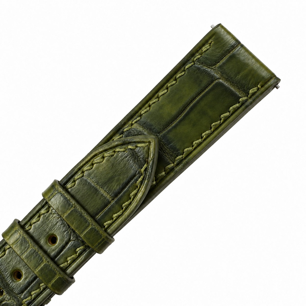 Patina Olive Green Alligator Leather Watch Strap