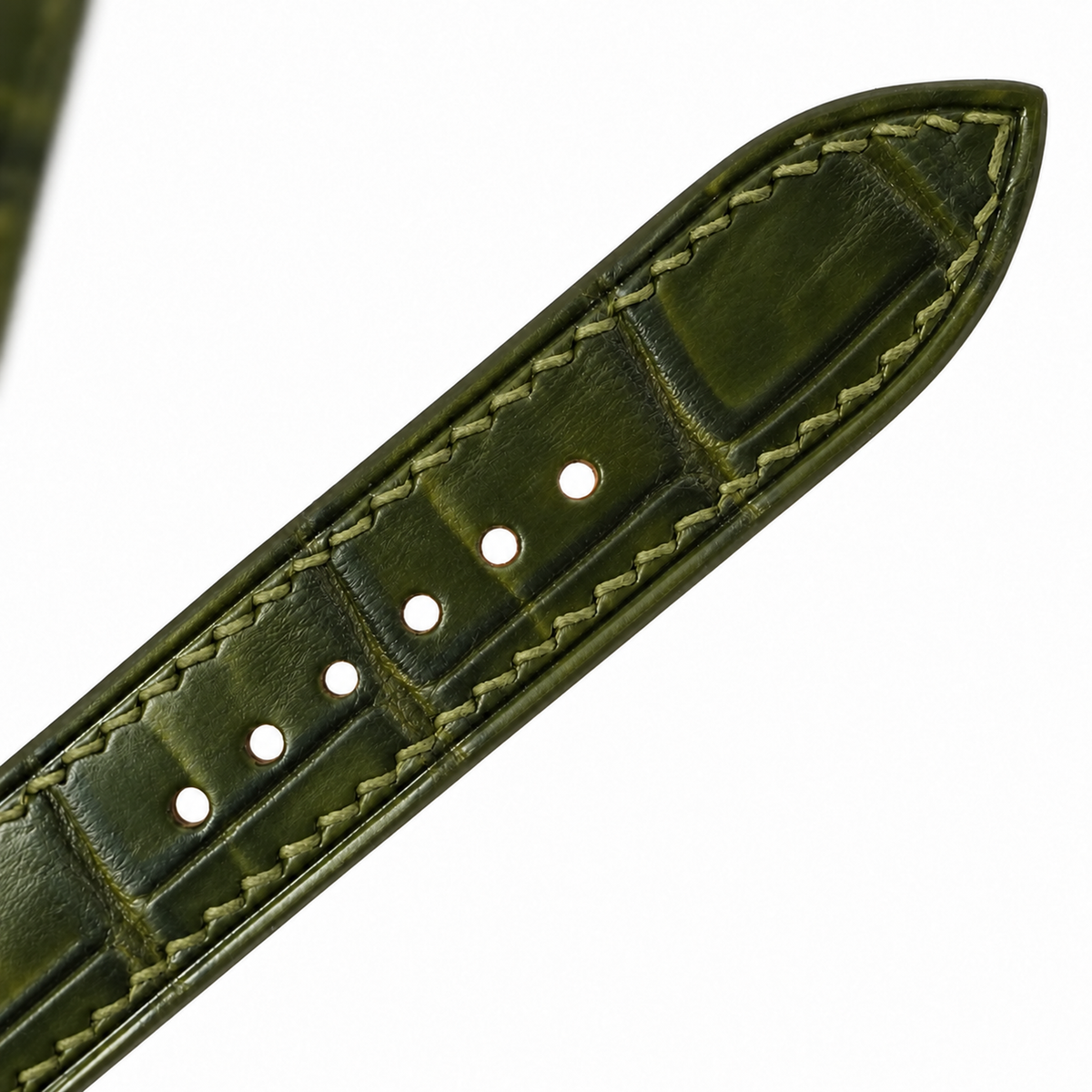 Patina Olive Green Alligator Leather Watch Strap
