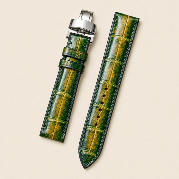 Patina Tan Green Alligator