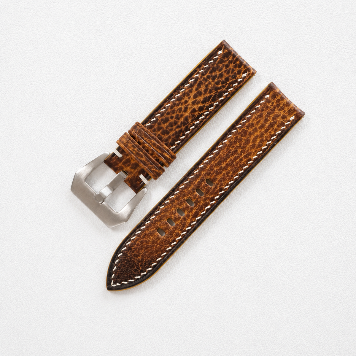 Patina Vintage Cognac Brown Italian Leather Watch Strap