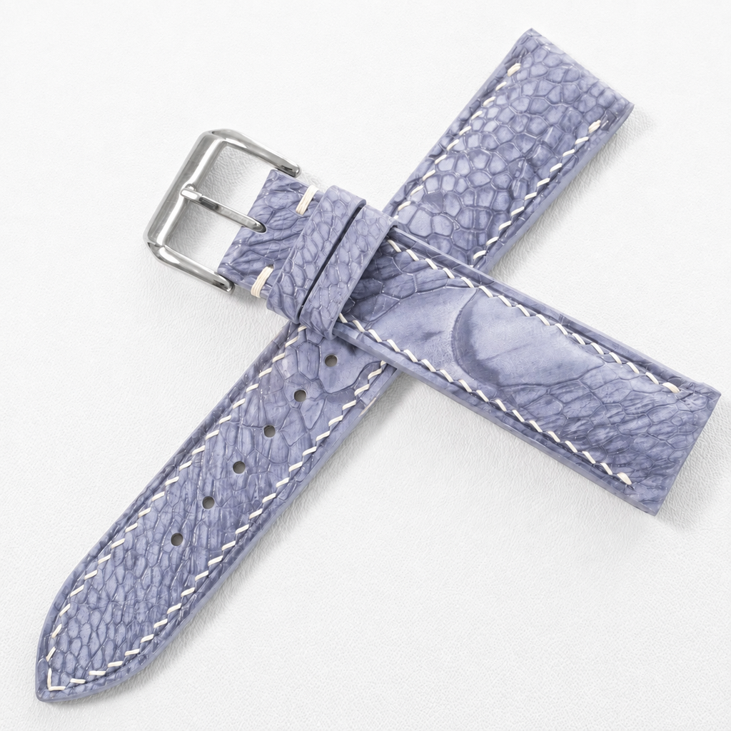Lavender Purple Ostrich Leg Leather Watch Strap