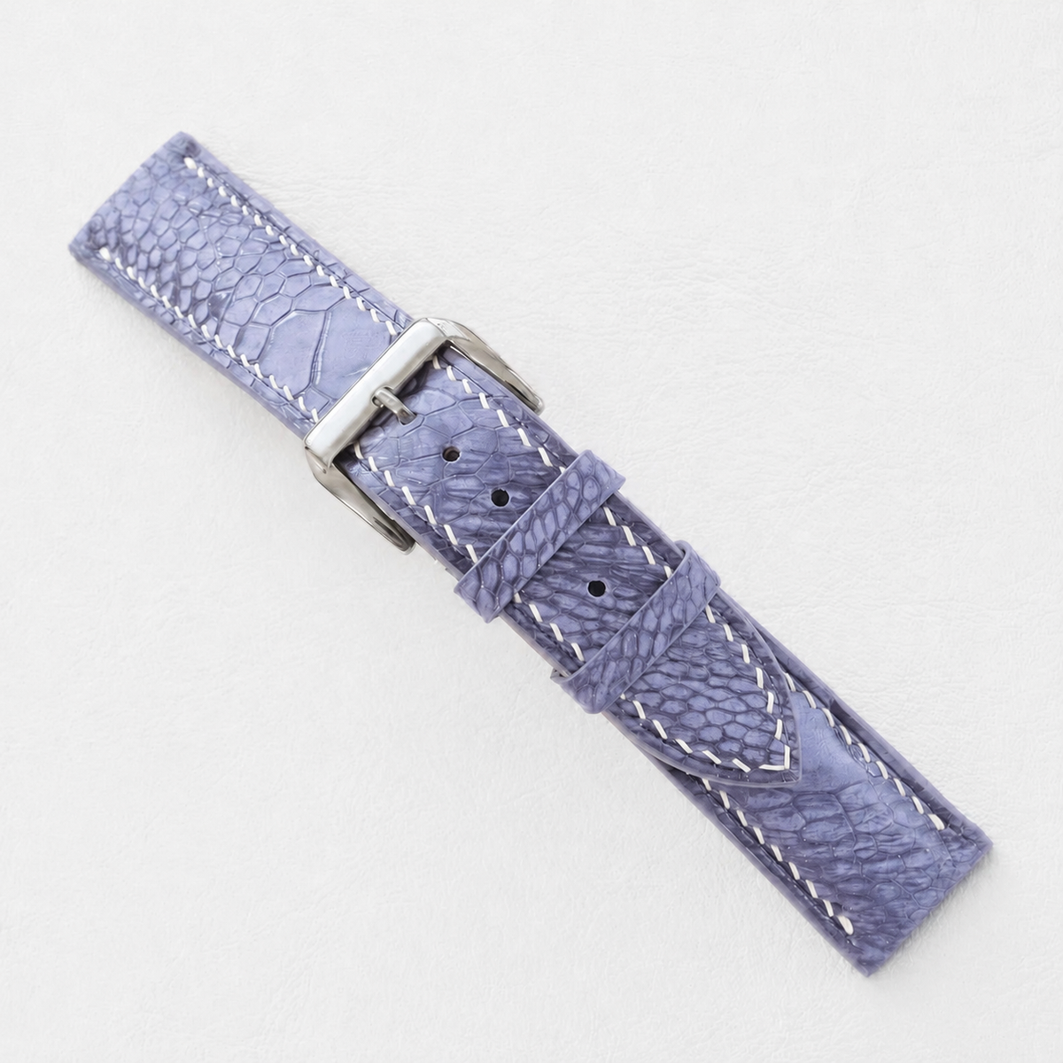 Lavender Purple Ostrich Leg Leather Watch Strap