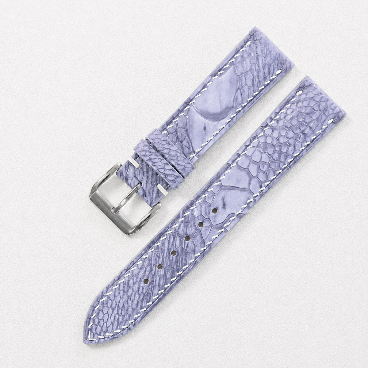 Lavender Purple Ostrich Leg Leather Watch Strap