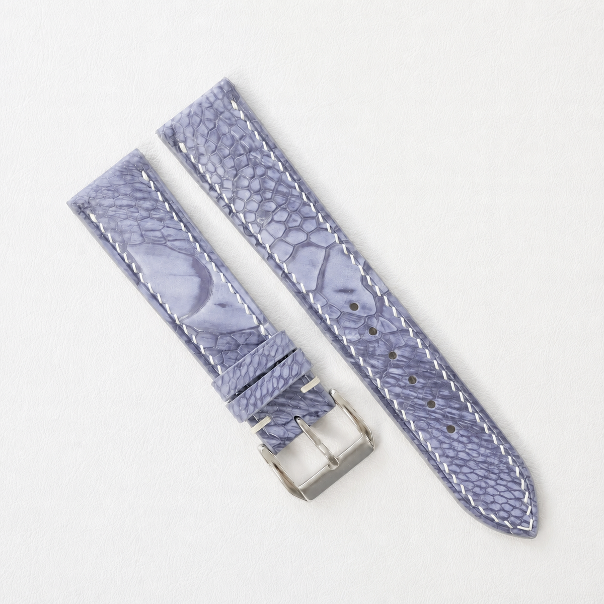 Lavender Purple Ostrich Leg Leather Watch Strap