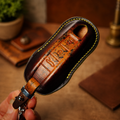 Custom Leather Key Fob Cover Compatible with Porsche Cayenne, Panamera and Macan