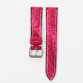 Raspberry Red Ostrich Leg Leather Watch Strap