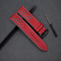 Red and Turquoise Racing Small Holes Rally Epsom Leather Watch Strap
