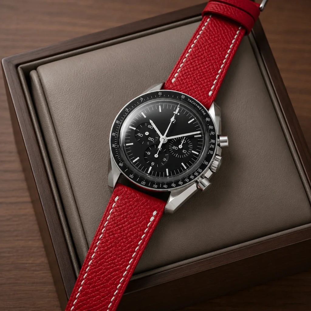 Red Epsom Leather Watch Strap