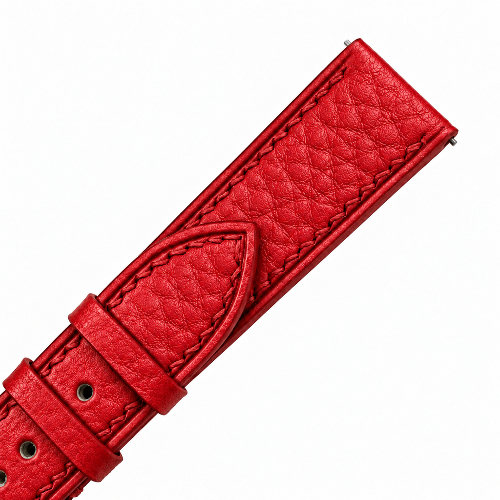 Red Togo Leather Watch Strap