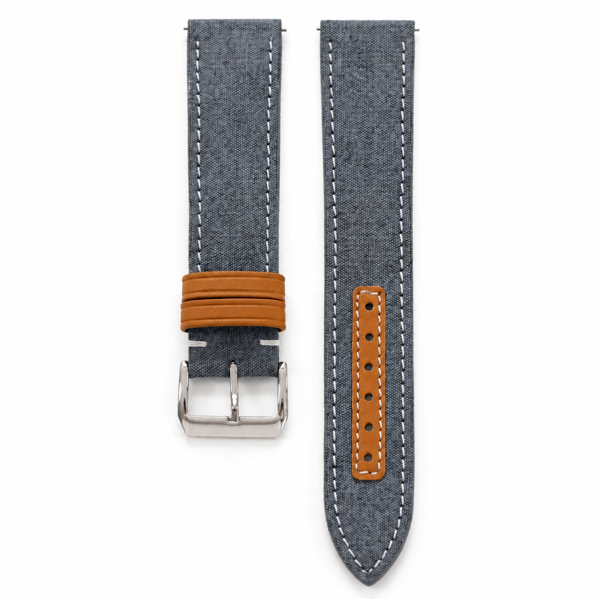Blue Gray Sailcloth Canvas Watch Strap
