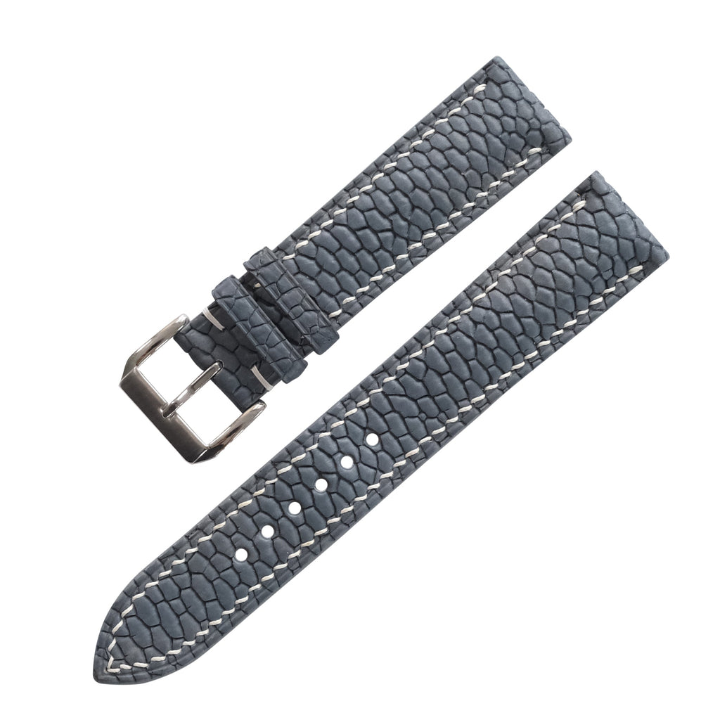 Patina Storm Gray Beaver Tail Leather Watch Strap