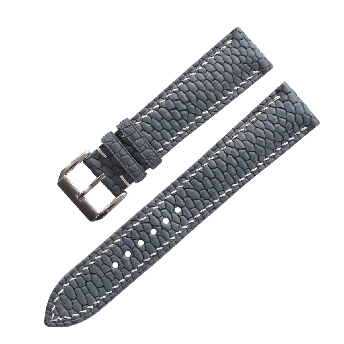 Patina Storm Gray Beaver Tail Leather Watch Strap