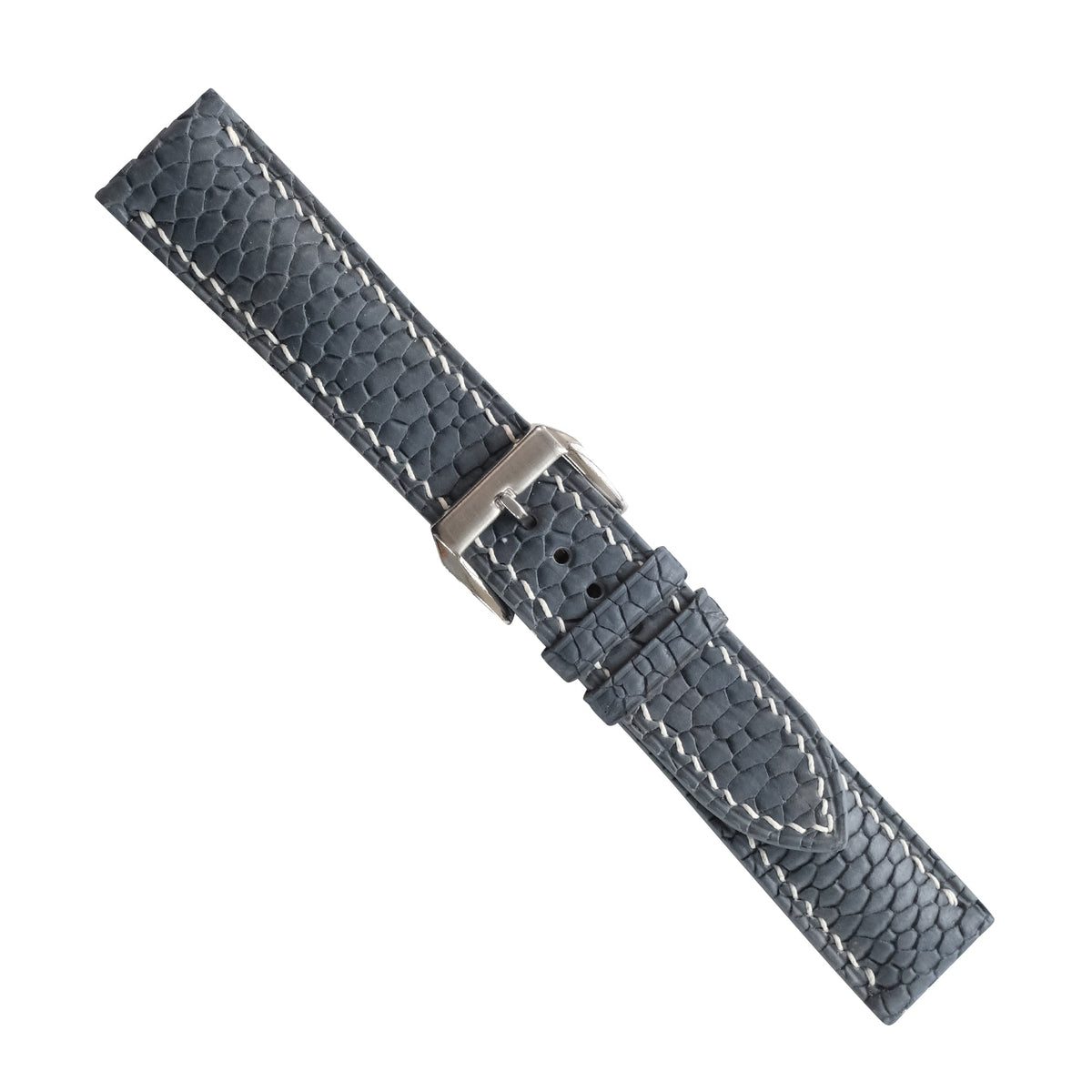 Patina Storm Gray Beaver Tail Leather Watch Strap