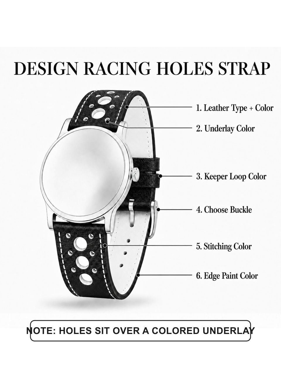 Personalized Leather Watch Strap - Custom Handmade Bespoke Band