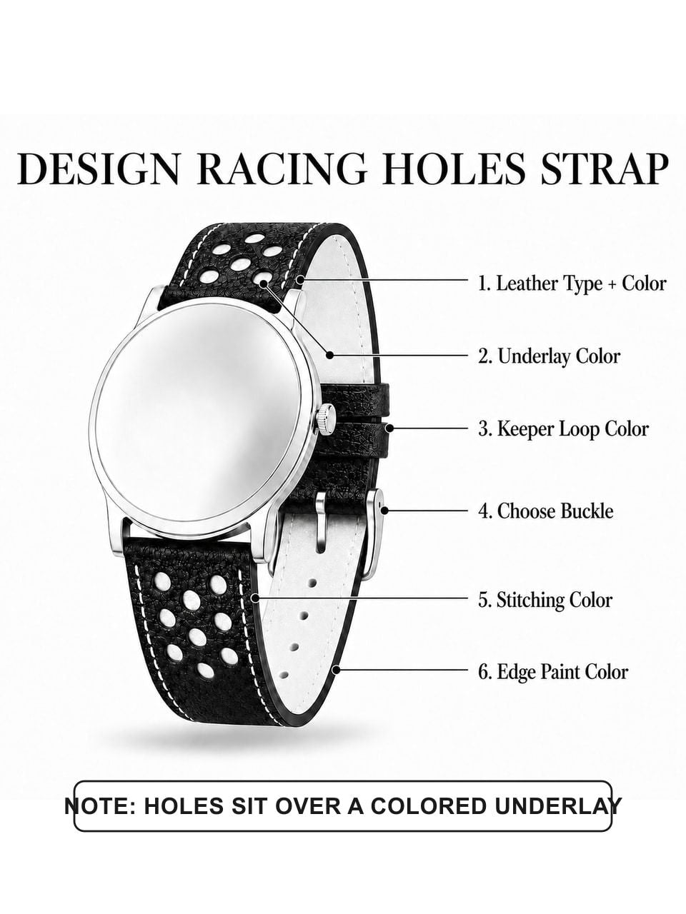Personalized Leather Watch Strap - Custom Handmade Bespoke Band