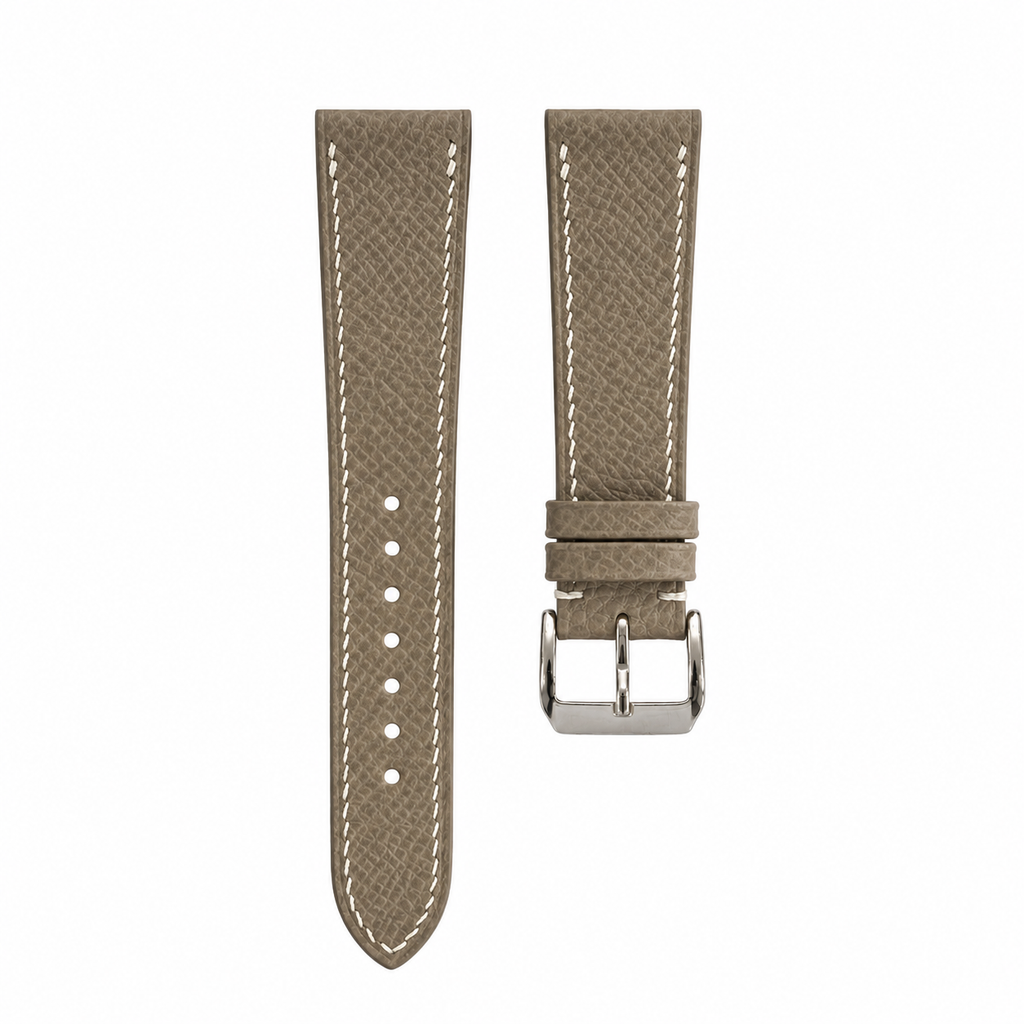 Flat Etoupe Taupe Epsom Leather Watch Strap