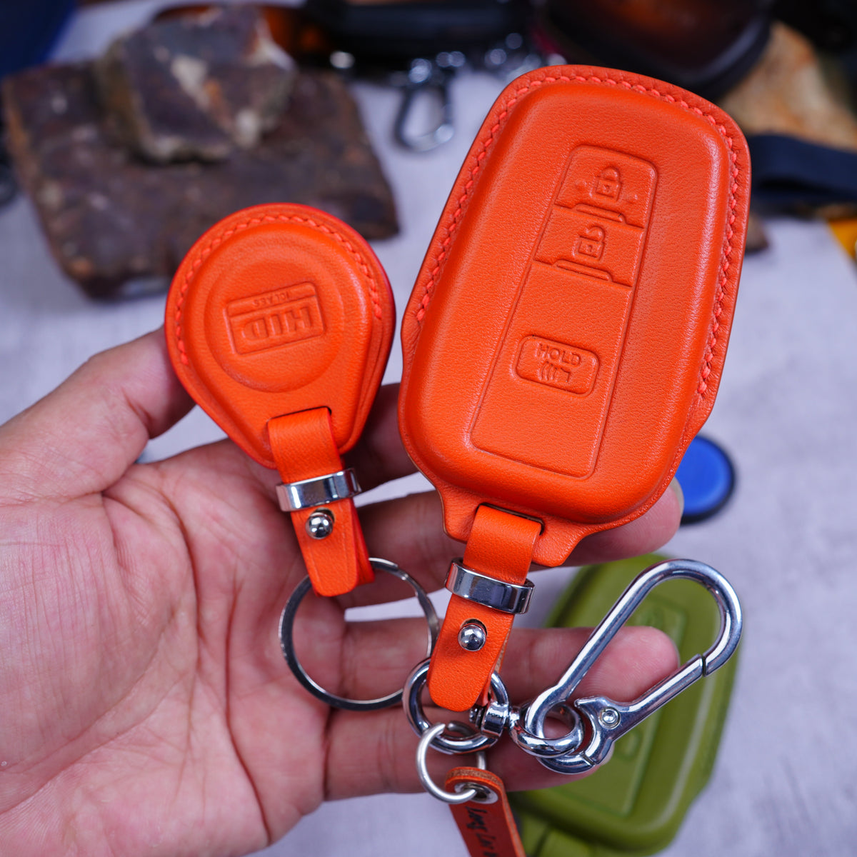 Custom Leather Key Fob Cover Compatible with Toyota 4Runner