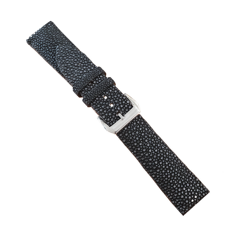 Vintage Black Stingray Leather Watch Strap
