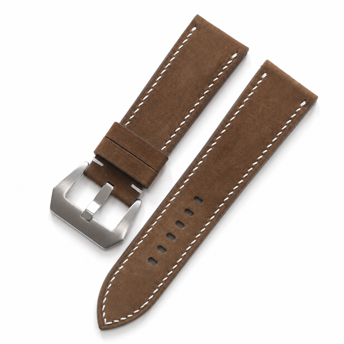 Vintage Brown Waxed Cowhide Leather Watch Strap