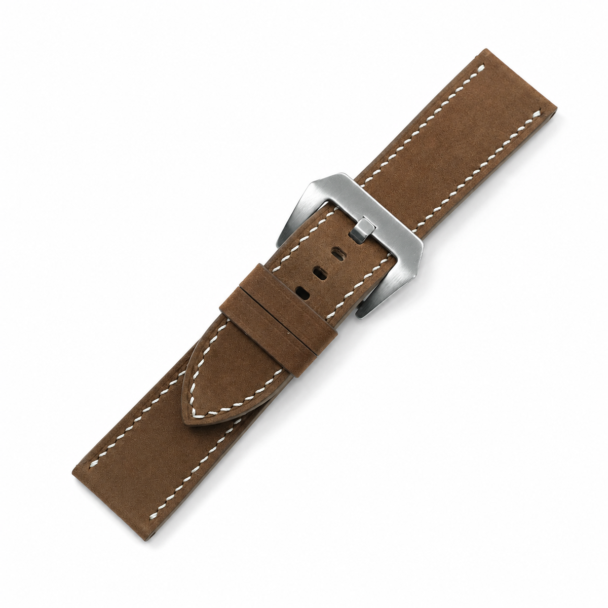 Vintage Brown Waxed Cowhide Leather Watch Strap