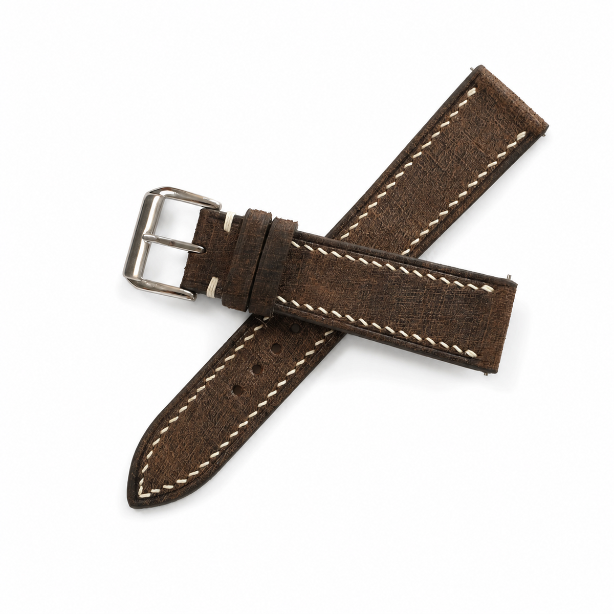 Vintage Dark Chocolate Brown Babele Leather Watch Strap