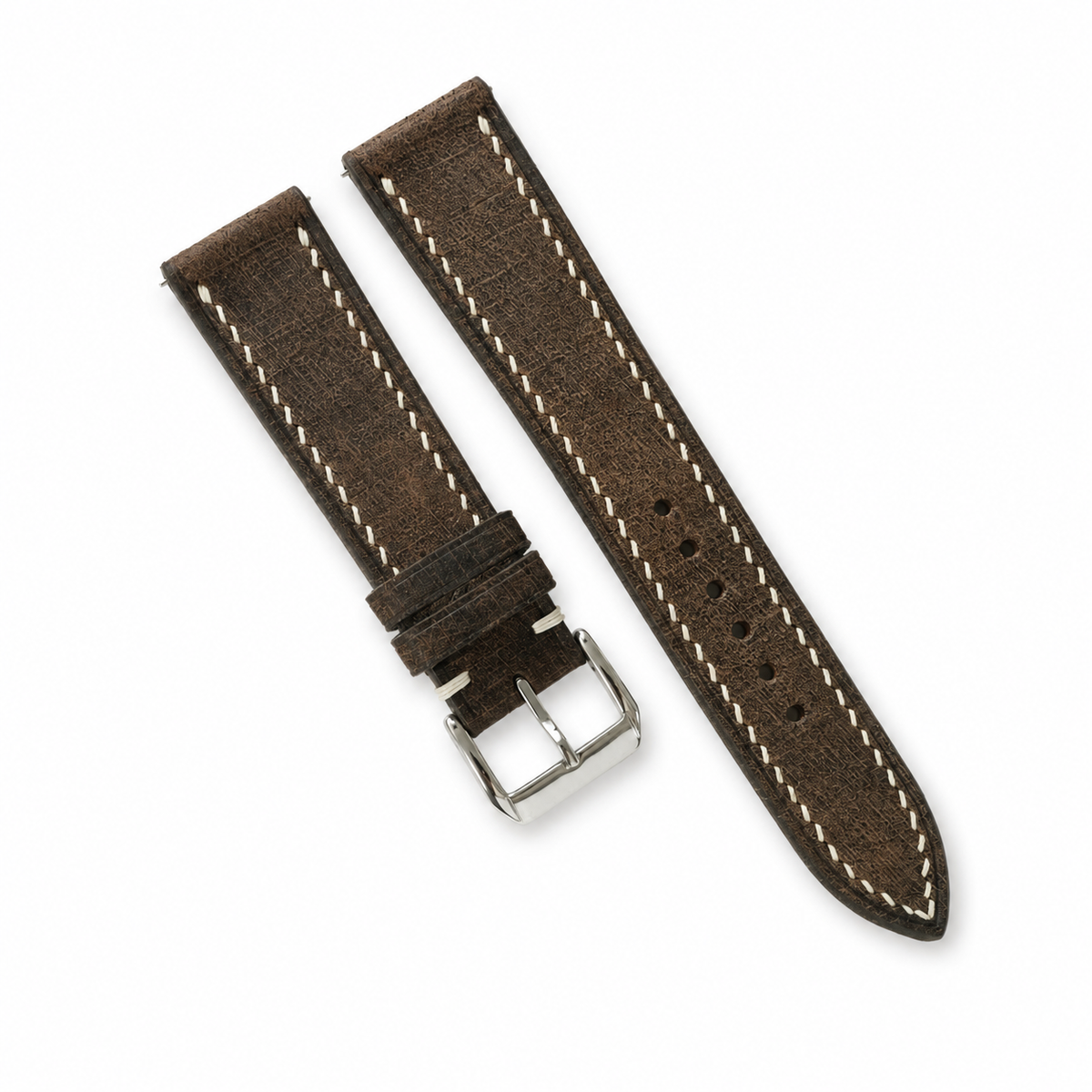Vintage Dark Chocolate Brown Babele Leather Watch Strap