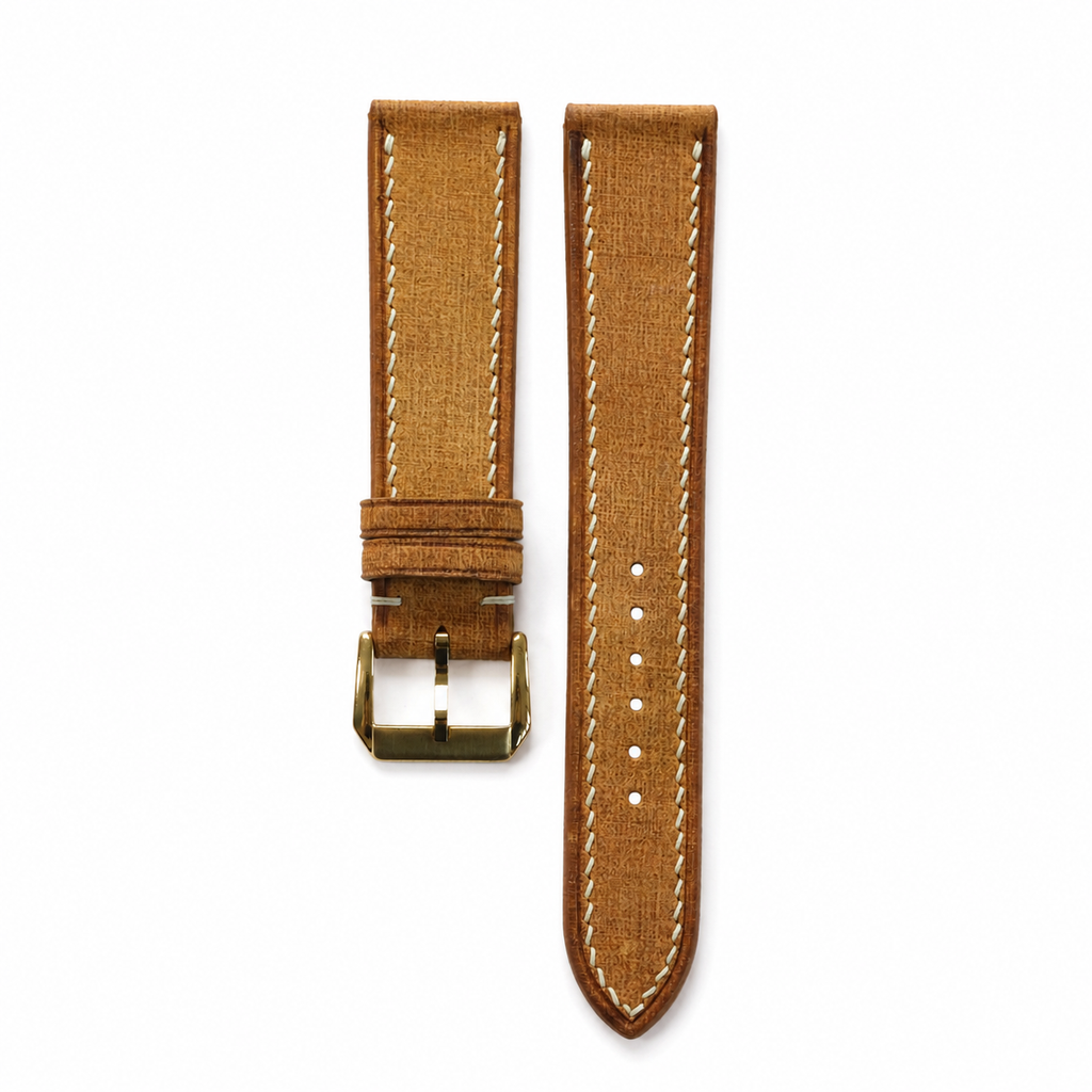 Vintage Tan Babele Leather Watch Strap