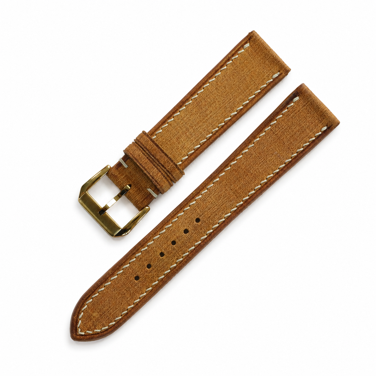 Vintage Tan Babele Leather Watch Strap