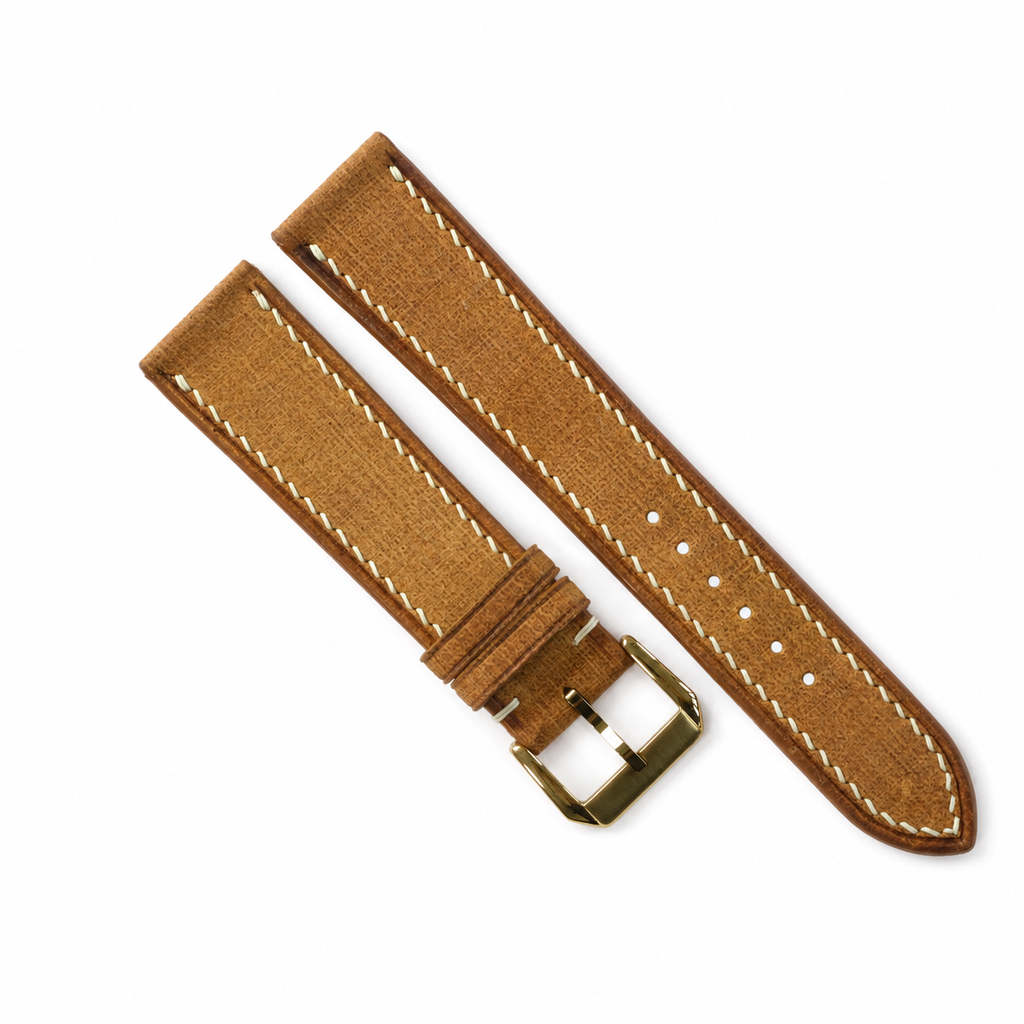 Vintage Tan Babele Leather Watch Strap