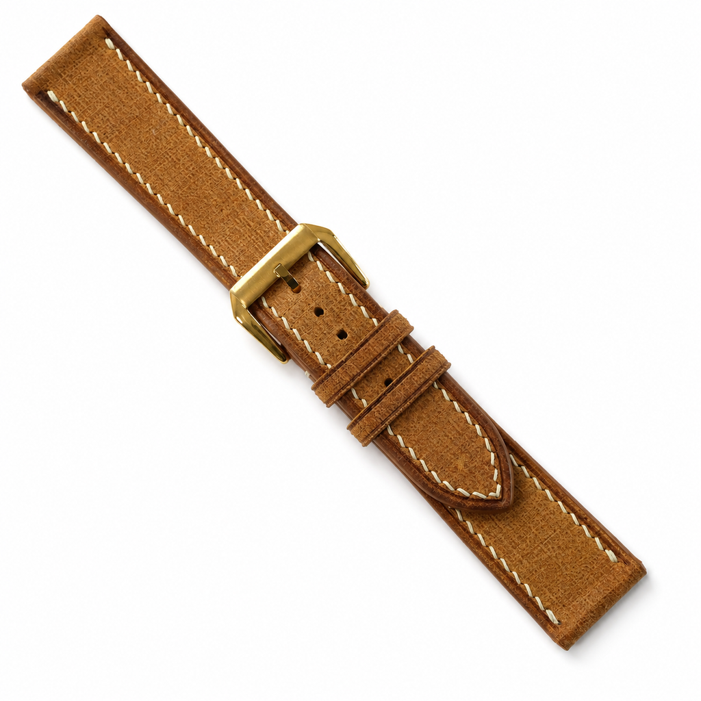 Vintage Tan Babele Leather Watch Strap