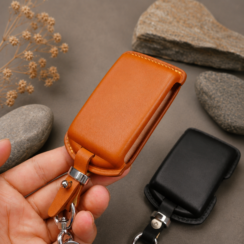 Custom Leather Key Fob Cover Compatible with Volvo - XC60, XC90, S60