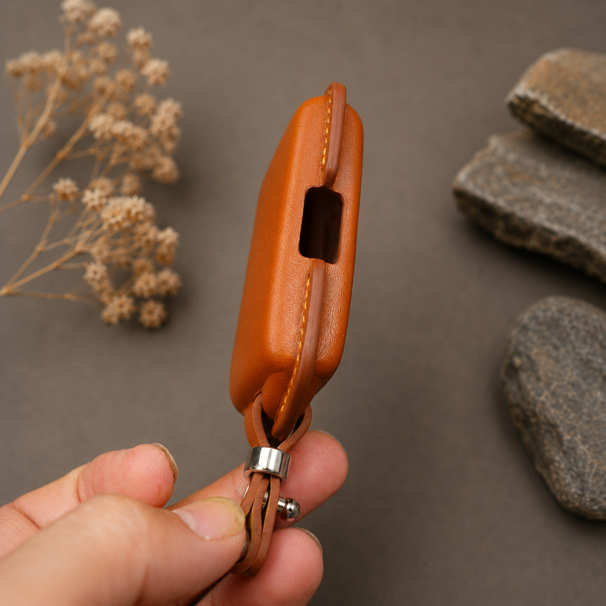 Custom Leather Key Fob Cover Compatible with Volvo - XC60, XC90, S60