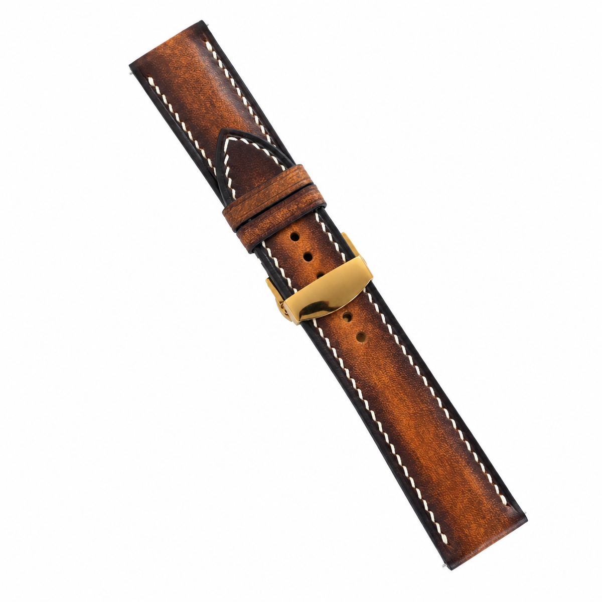 Whiskey Patina Vegetable Tanned Leather Watch Strap